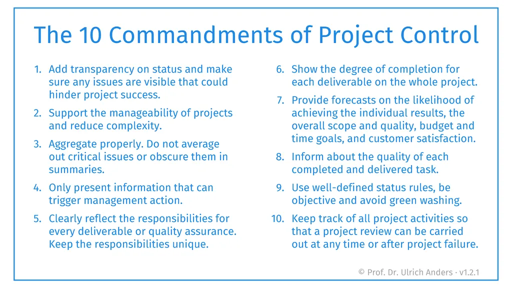 The 10 Commandments of Project Control